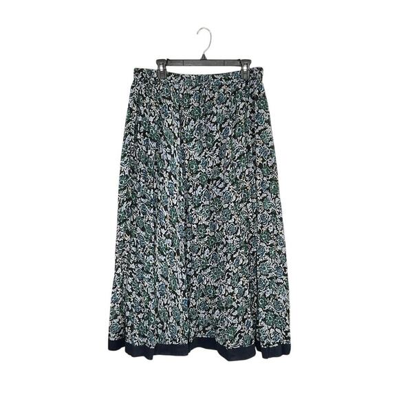 Ellen Weaver Dresses & Skirts - Ellen Weaver Floral Maxi Skirt Size Large Pleated Elastic Tie Waist Cottagecore